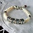 Birthstone and Freshwater Pearl Baby Name Bracelet - Baby in Sterling Silver Beads