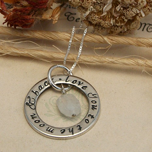 Moonstone - I love you to the moon and back necklace